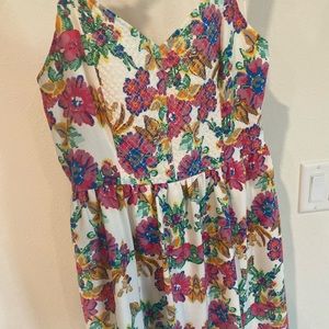 Floral pink and white dress